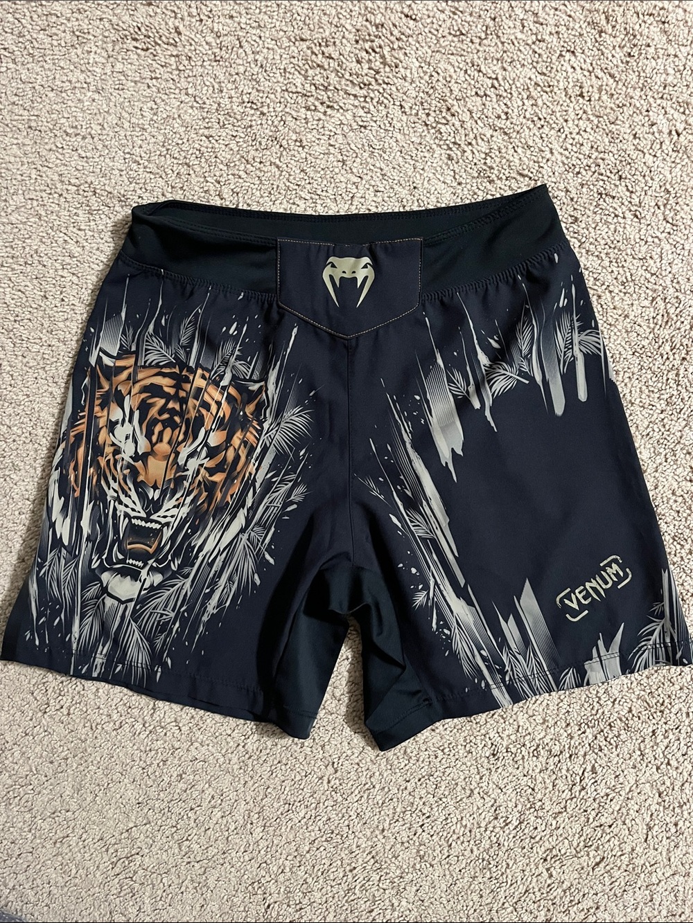Venum Kids Black Tiger Print Training Shorts